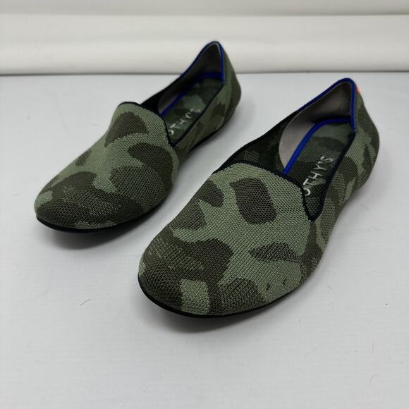 Rothy’s Shoes - Rothy's The Loafer in Olive Camo Size 8.5 Comfort‎ Travel Knit Slip On
